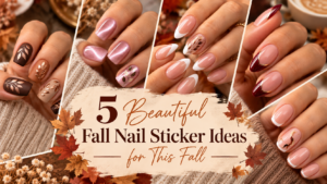 5 Beautiful Fall Nail Sticker Ideas for Women Over 40 fall matrica fö kép